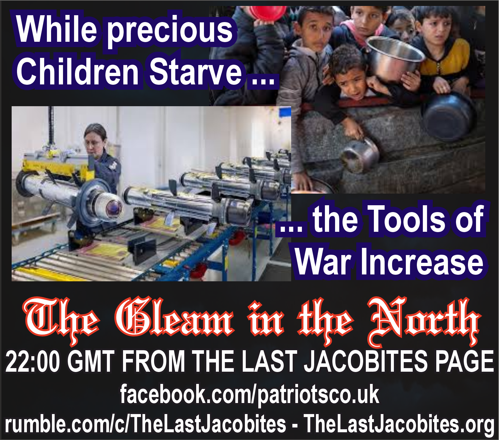 While Precious children starve... the Tools of War Increase